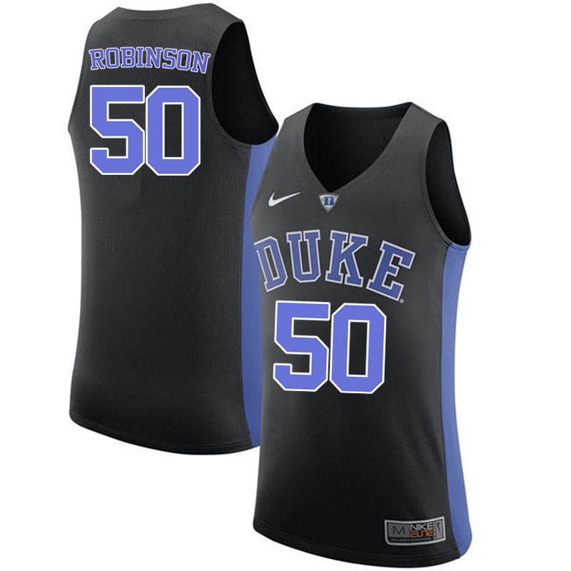 Duke Blue Devils #50 Justin Robinson College Basketball Jerseys-Black